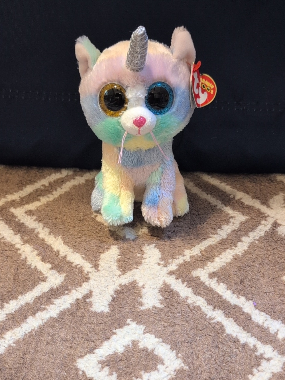 Ty Rainbow Pastel Unicorn Beanie Boo with Glitter Eyes